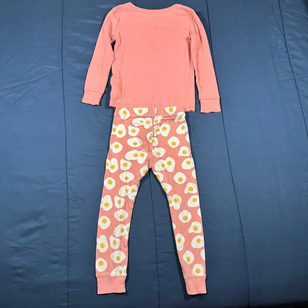 Old Navy 4T So Eggs Hausted Pajama Set Pink Egg Print